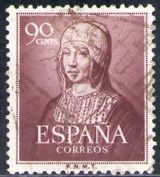 z vendido ESPAÑA 1950 1094 Sello V Centenario de la muerte de Isabel la Católica 90c Usado Espana Spain Espagne Spagna Spanje Spanien 